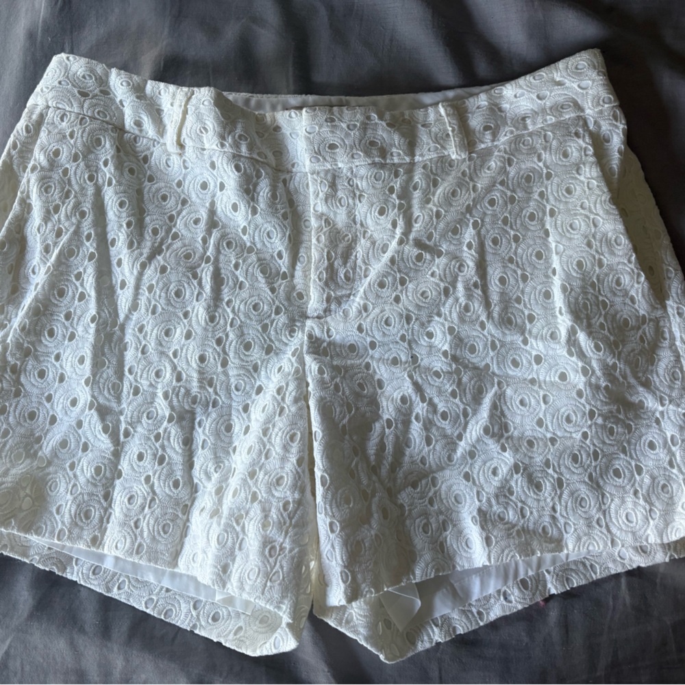 Banana Republic white embroidered shorts